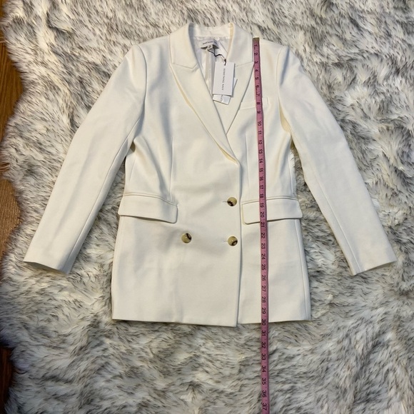 Something Navy Double-breasted Cream Blazer - Picture 4 of 9